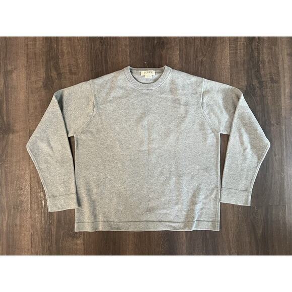 J. Crew Other - Vintage J. Crew Men’s Size Xl Gray 100% Cotton Knit Crewneck Sweater Pullover